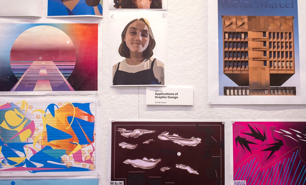 Artwork on the wall in Dodds Hall